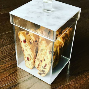 Lucite and Marble Cookie Jar