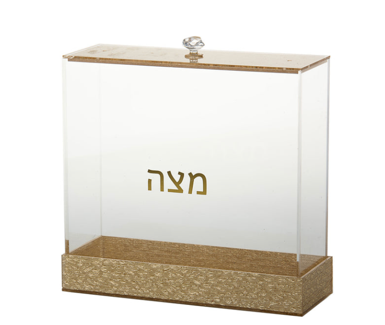 square matza box lucite and gold
