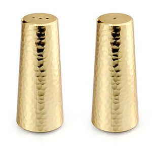 gold hammered salt and pepper shakers