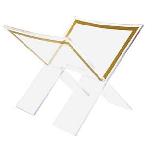 Magazine Rack Lucite Gold clear