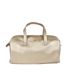 Faux leather gold duffle