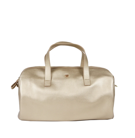 Faux leather gold duffle