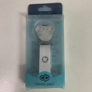 Sparkle Silver Teddy Paci Clip