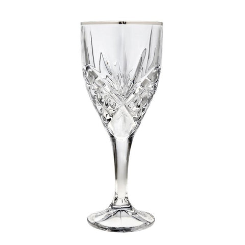 stemware with platinum rim set of 4