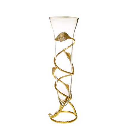 Gold Leaf Vase With Glass Insert + Drink + Truffle Box