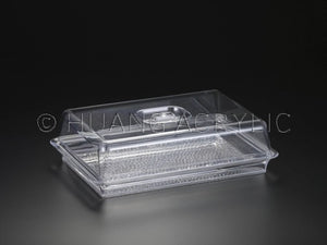 Lucite Rectangle Tray with Cover + Drink + Truffle Box
