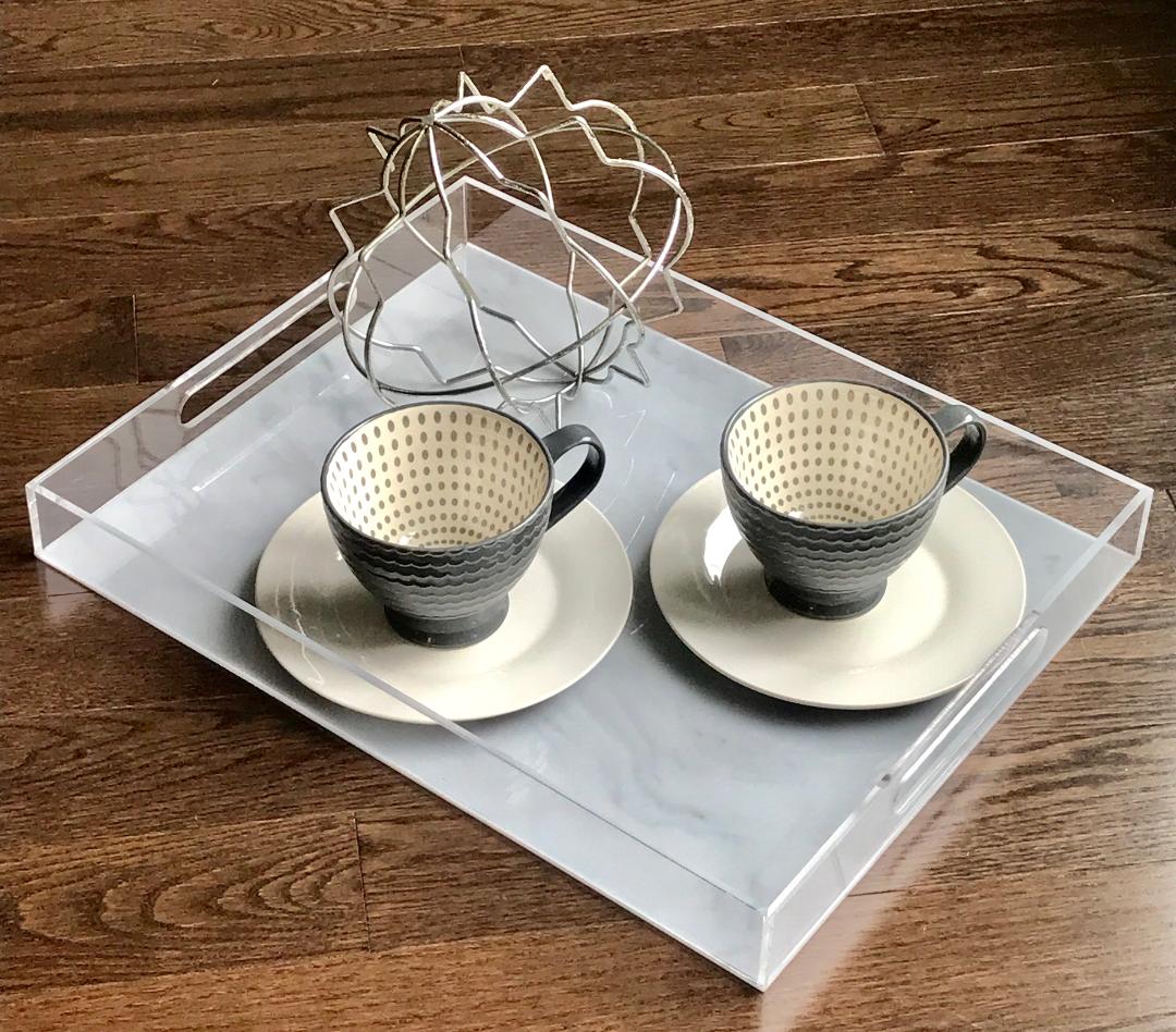 Lucite and Marble Tray Large + Drink + Truffle Boxes