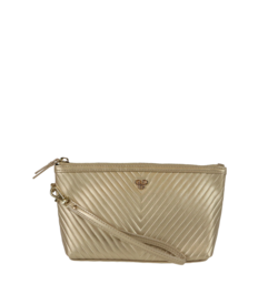 wristlet gold faux leather